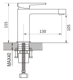 Смеситель для раковины Shevanik S6801T оружейная сталь